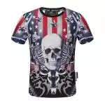 t shirt philipp plein homme manche courte usa flag skull